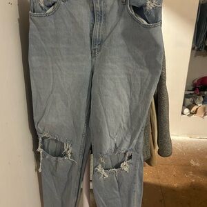 Abercrombie & Fitch Light Blue Distressed Boyfriend Jeans